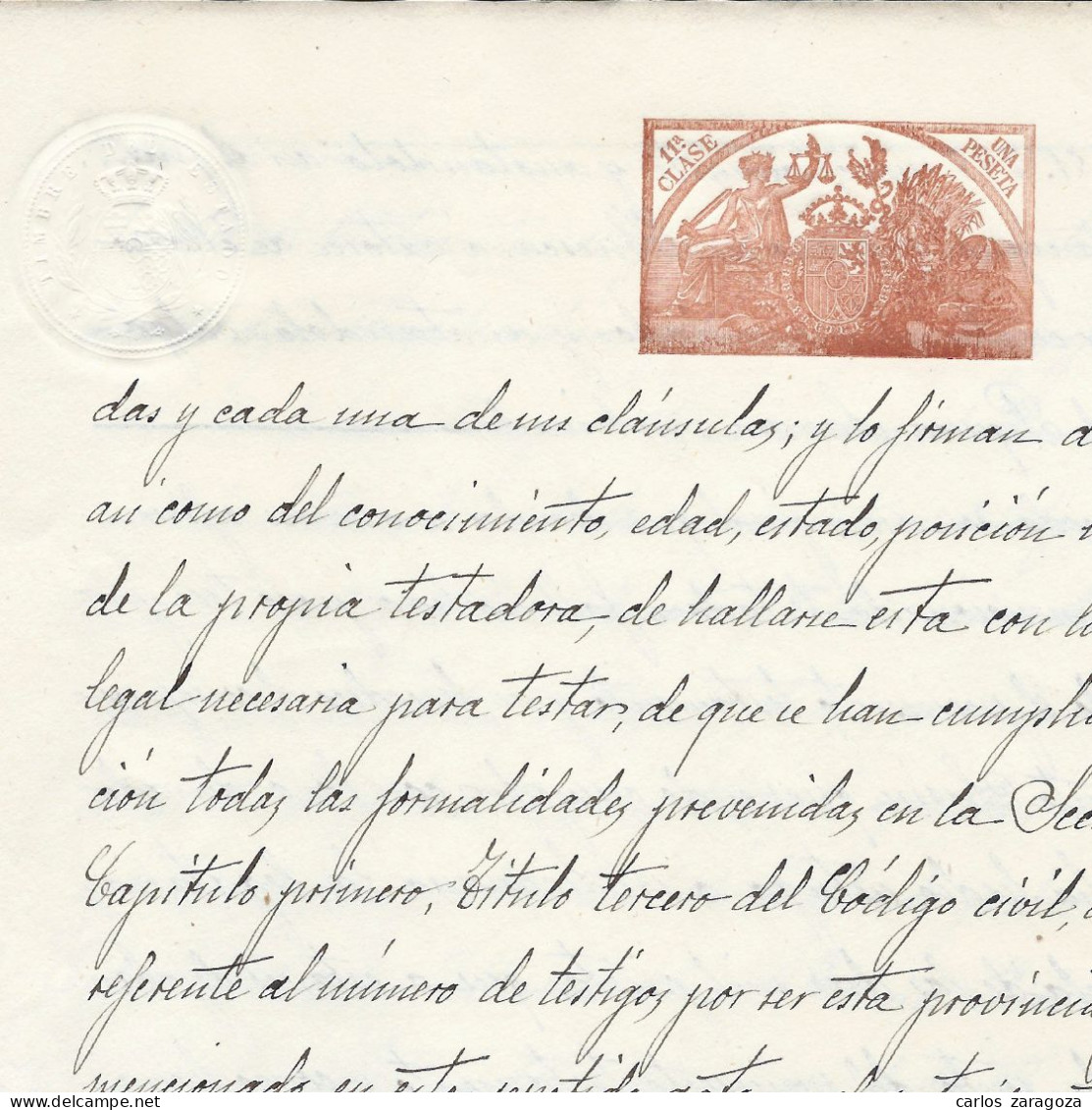 ESPAÑA 1904. PLIEGO 1 Pta. Entero Fiscal. Marca De Agua: TIMBRE DEL ESTADO - Fiscales