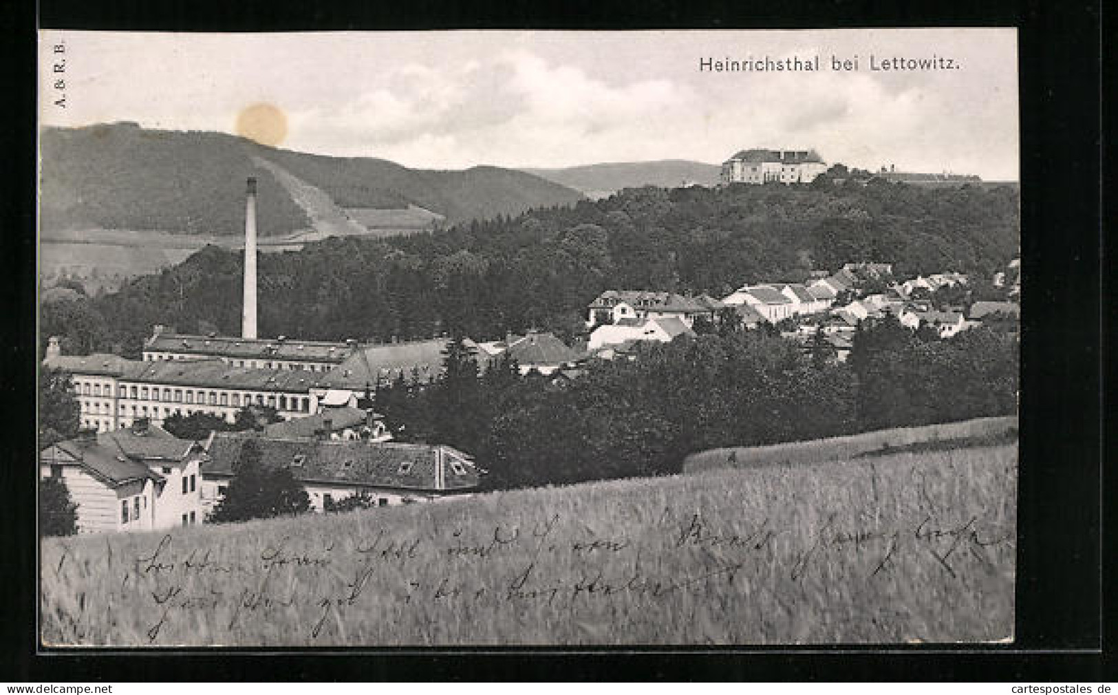 AK Heinrichsthal B. Lettowitz, Zamek, Panorama  - Tschechische Republik