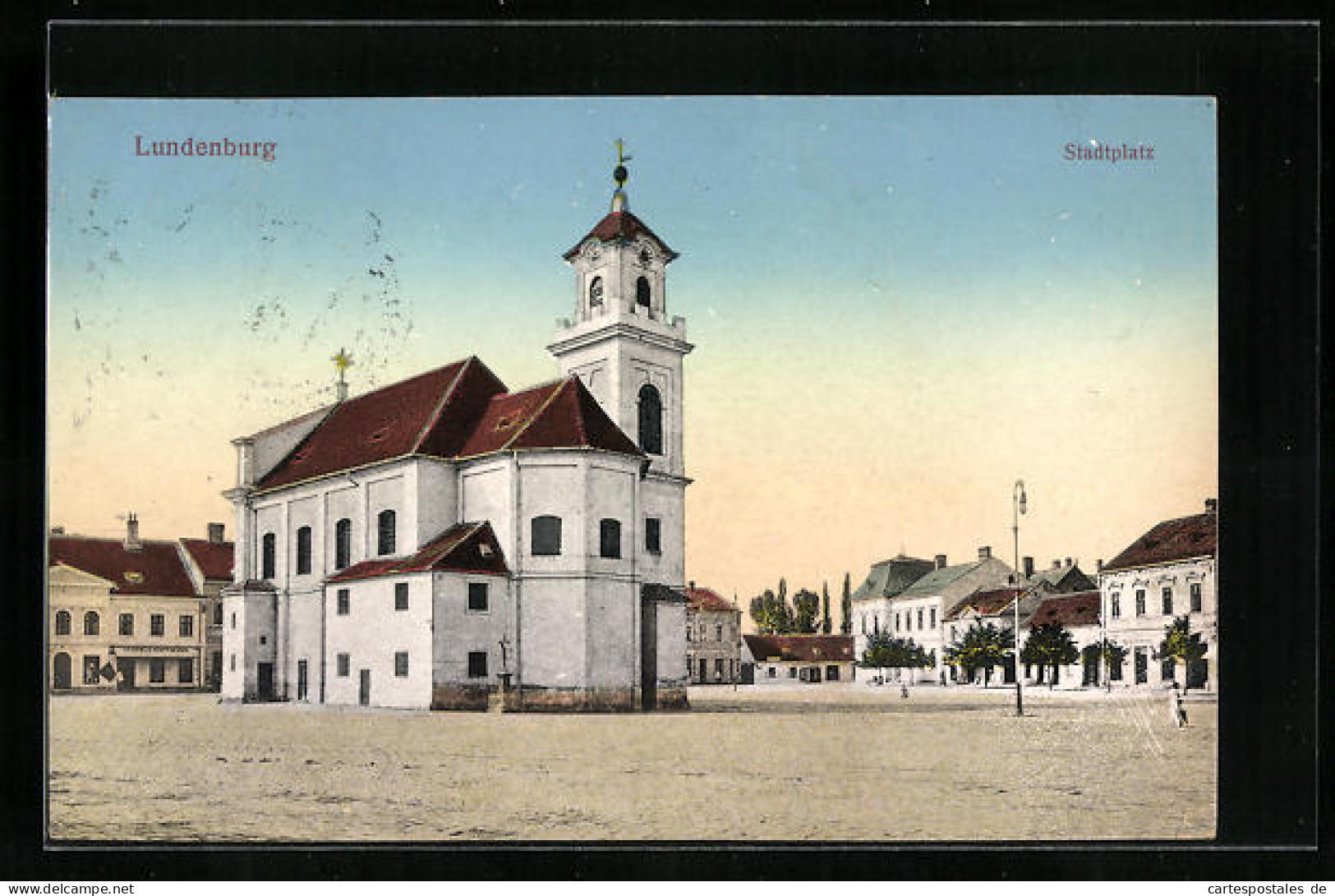 AK Lundenburg, Namesti, Kostel  - Tschechische Republik
