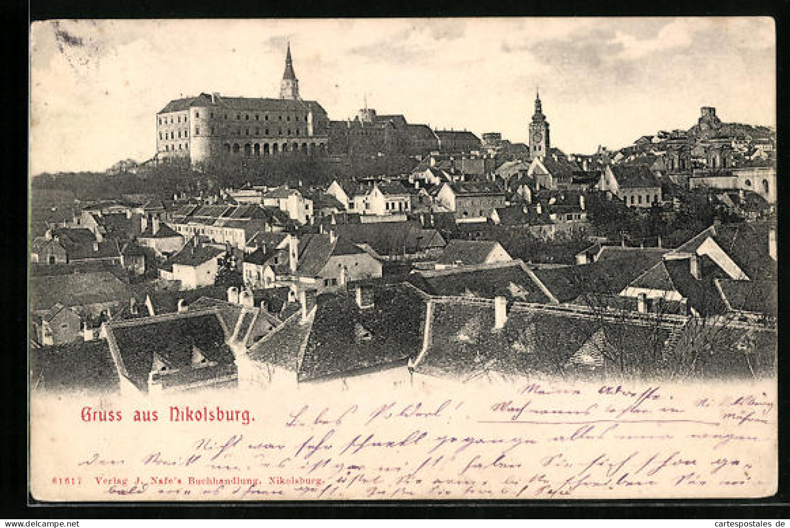 AK Nikolsburg N. D., Blick Auf Die Dächer Und Auf Das Schloss  - Tschechische Republik