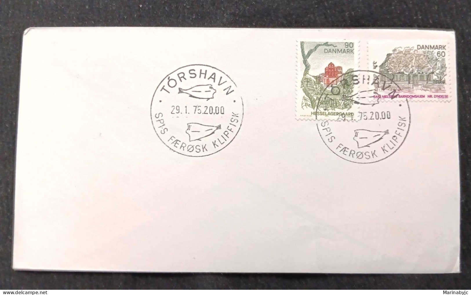 D)1975, DENMARK, FIRST DAY COVER, ISSUE, TOURISM, FIONA ISLAND, HESSELAGERGAARD, KARL NIELSEN HOUSE, NORRE - LYNDELSE, F - Other & Unclassified