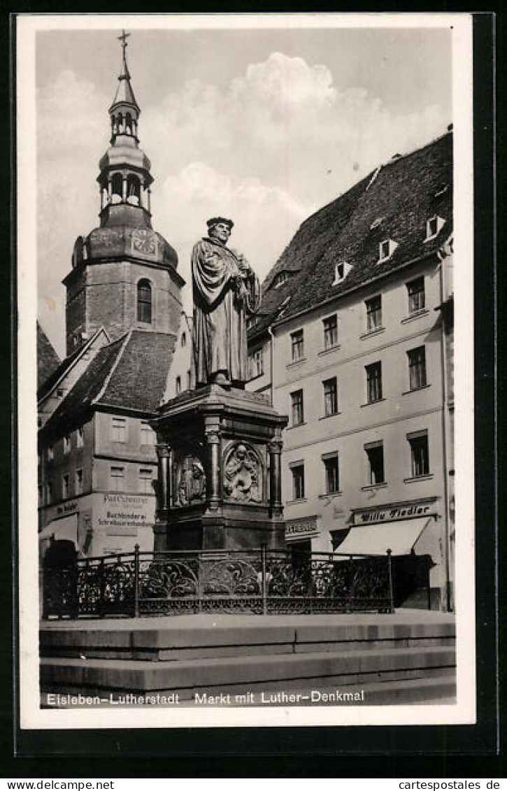 AK Eisleben, Das Lutherdenkmal Auf Dem Markt  - Lutherstadt Eisleben