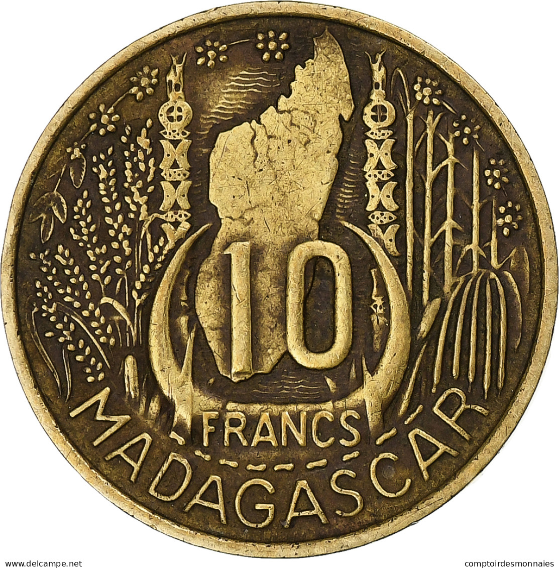 France, Madagascar, 10 Francs, 1953, Paris, Bronze-Aluminium, TTB, KM:6 - Autres & Non Classés