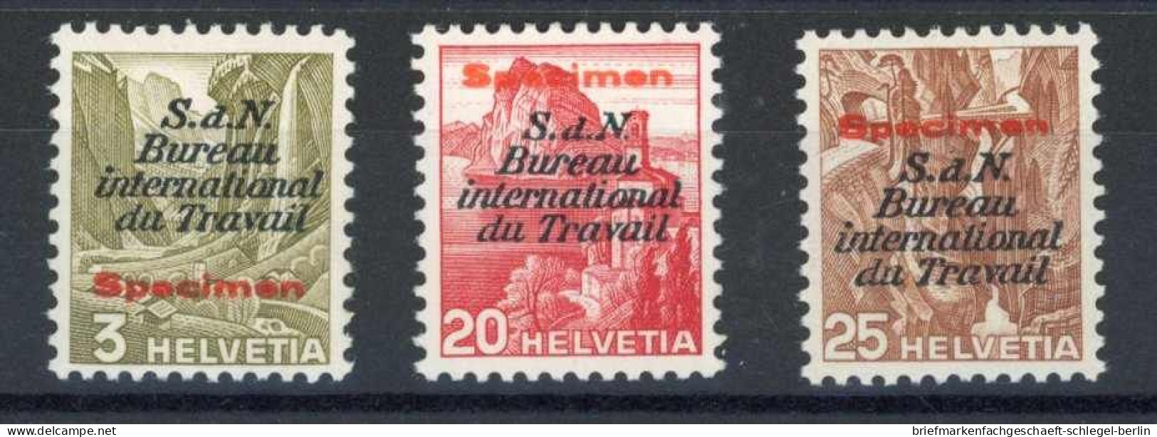 Schweiz Ausg. F.d. Int. Arbeitsamt BIT, 1937, 39, 44, 61 SPEC., ... - Dienstmarken