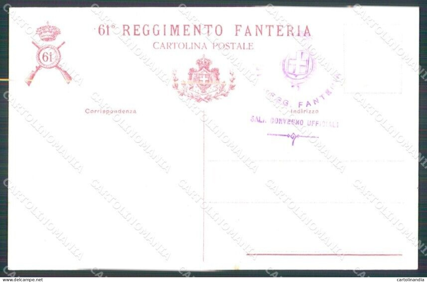 Militari Reggimentali 61º Reggimento Fanteria Brigata Sicilia Cartolina XF5184 - Régiments