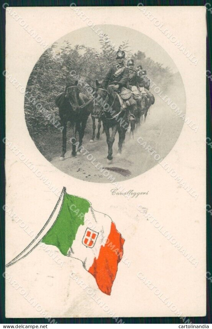 Militari Cavalleggeri Tricolore FORI Cartolina XF2907 - Régiments