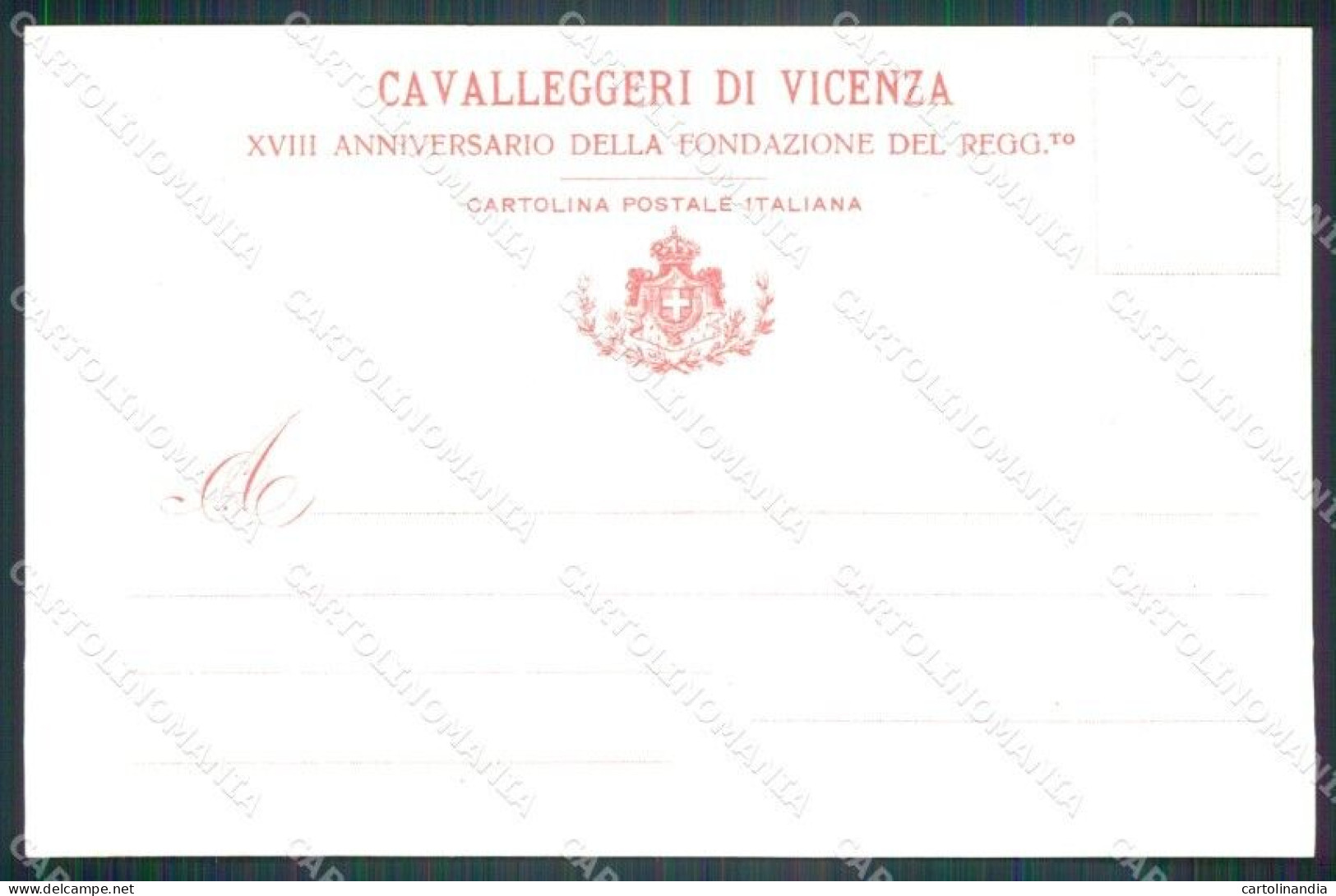 Militari XXIV Cavalleggeri Vicenza Anniversario Fondazione Cartolina XF2719 - Régiments