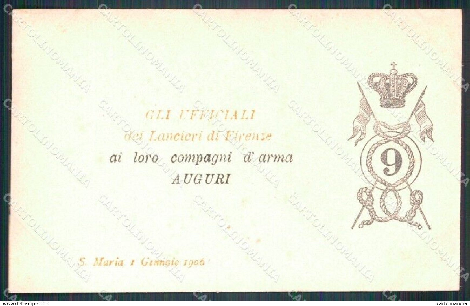 Militari IX Lancieri Firenze Ponte Versa 1906 Origo Cartolina XF2205 - Régiments