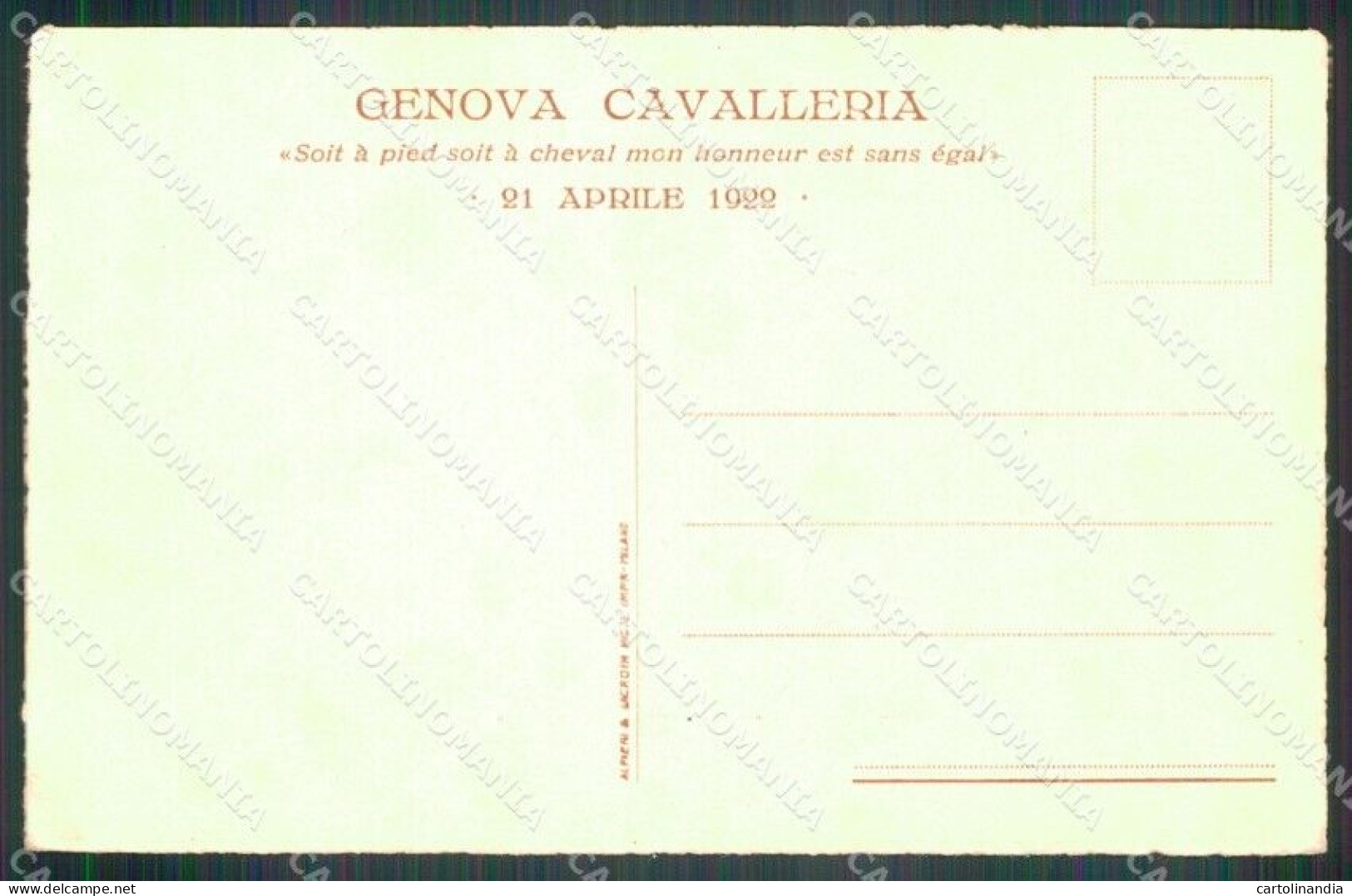 Militari Reggimentali IV Reggimento Genova Cavalleria 1922 Cartolina XF1997 - Régiments