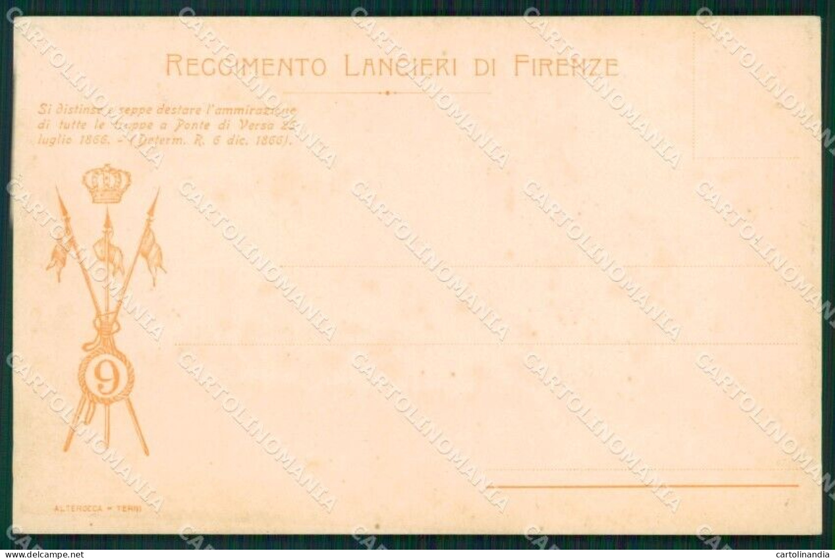 Militari Reggimentali IX Lancieri Di Firenze Cartolina XF2232 - Régiments