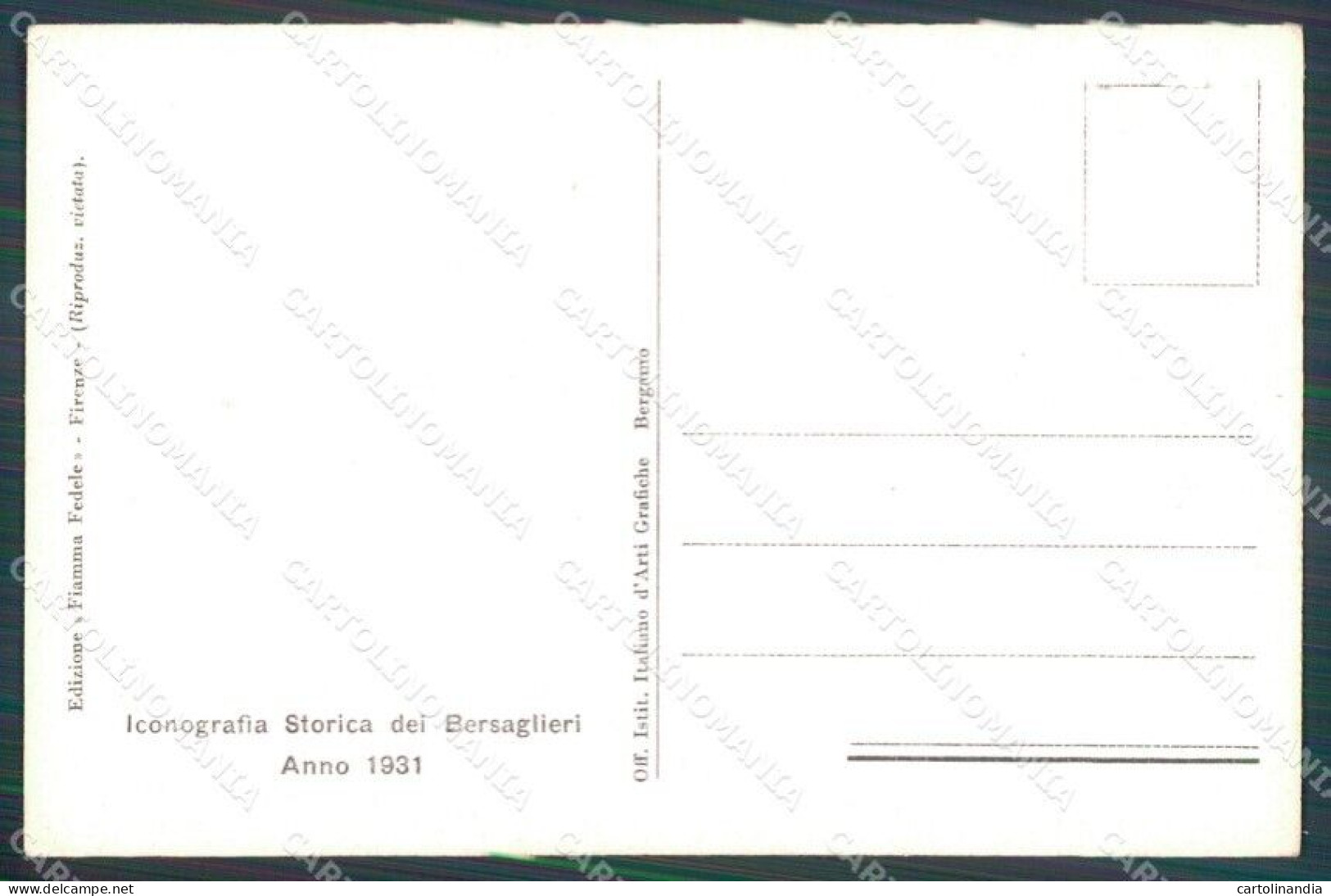 Militari Esercito Italiano Bersaglieri Divisa 1931 Degai Cartolina XF1006 - Régiments