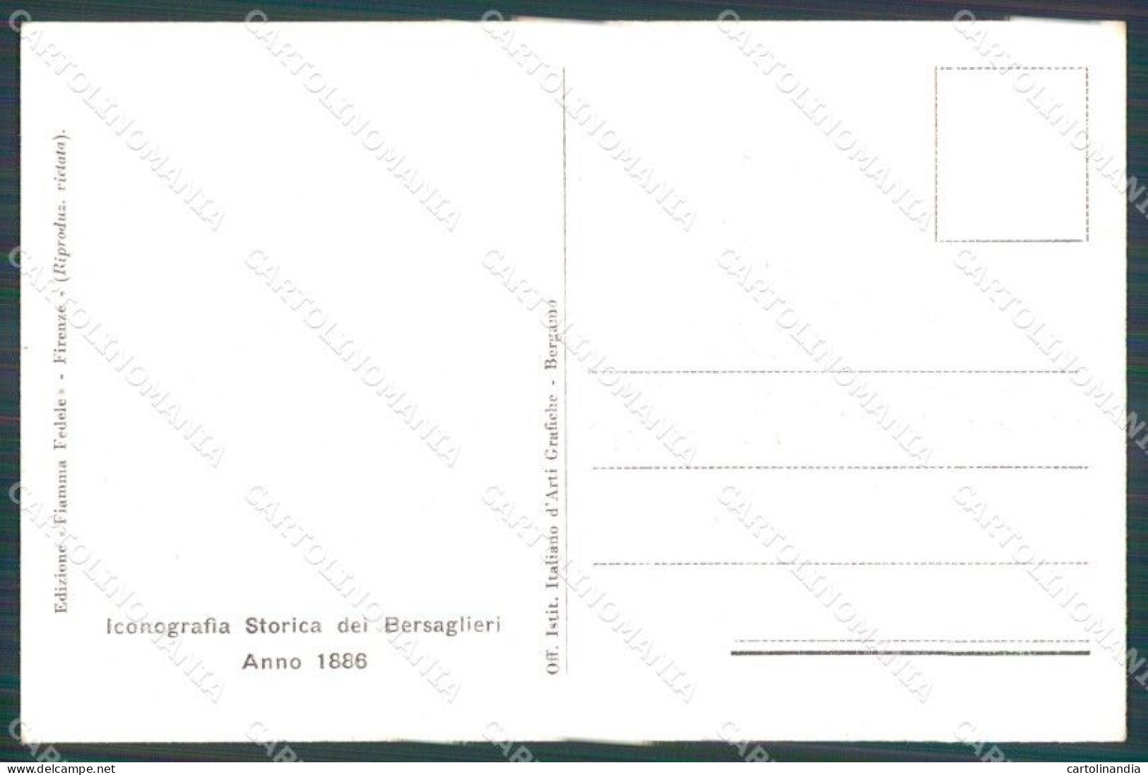 Militari Esercito Italiano Bersaglieri Divisa 1886 Degai Cartolina XF1013 - Régiments