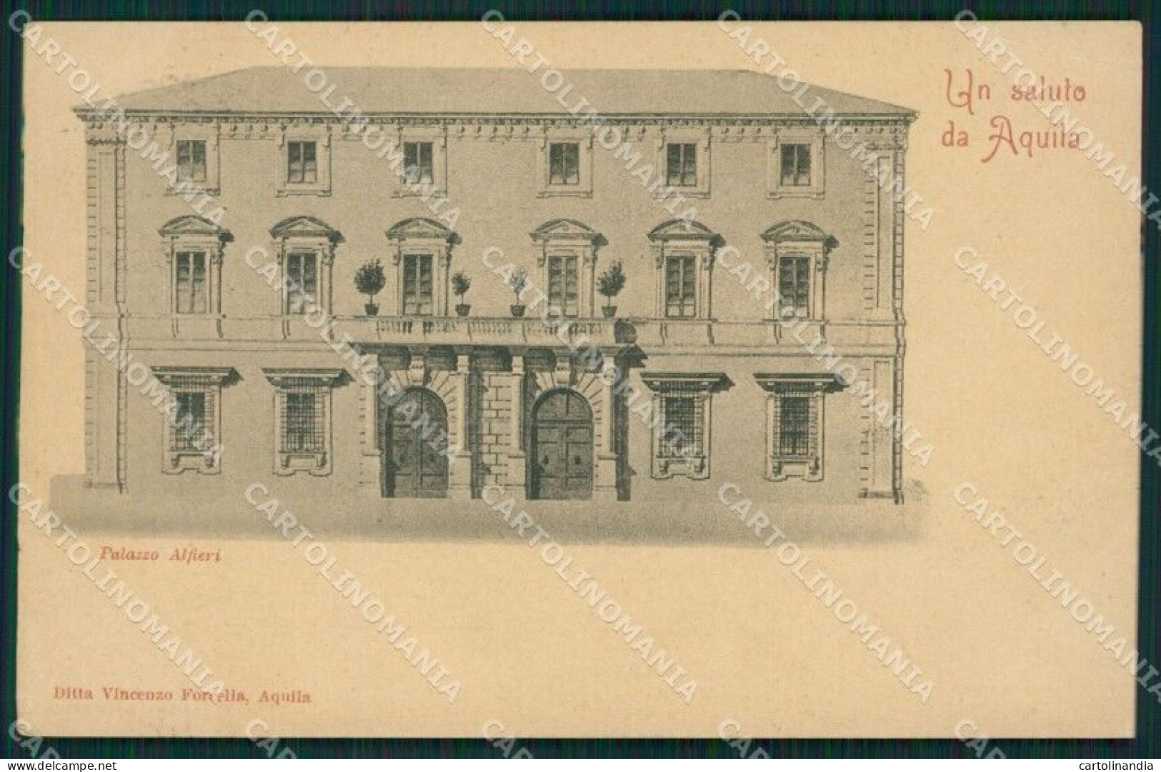 L'Aquila Città Palazzo Alfieri PIEGHE Cartolina XB2134 - L'Aquila