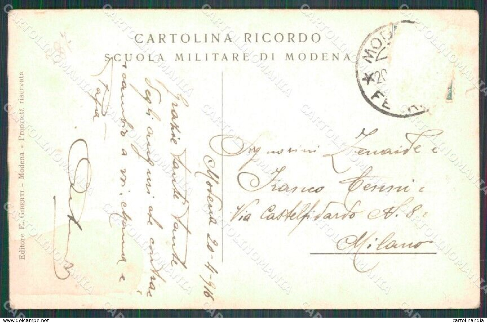 Militari Scuola Militare Di Modena Corso Speciale 1916 Cartolina XF0768 - Regimenten