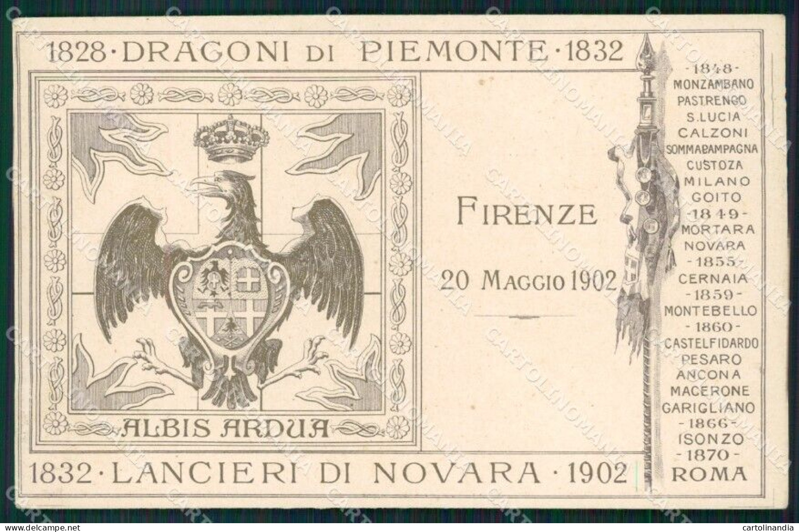 Militari Reggimentali V Reggimento Lancieri Novara Firenze 1902 Cartolina XF2095 - Regimenten