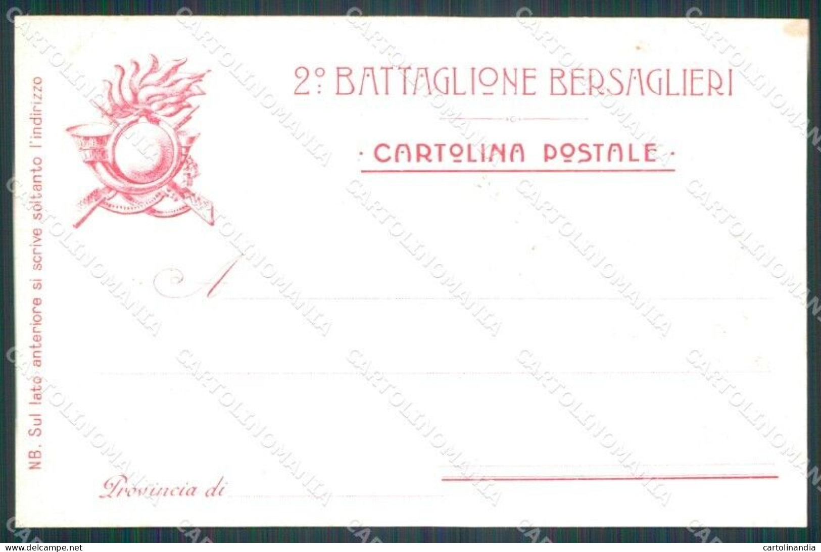 Militari II Batt Bersaglieri Anniversario Fondazione 311/1000 Cartolina XF1377 - Regimenten