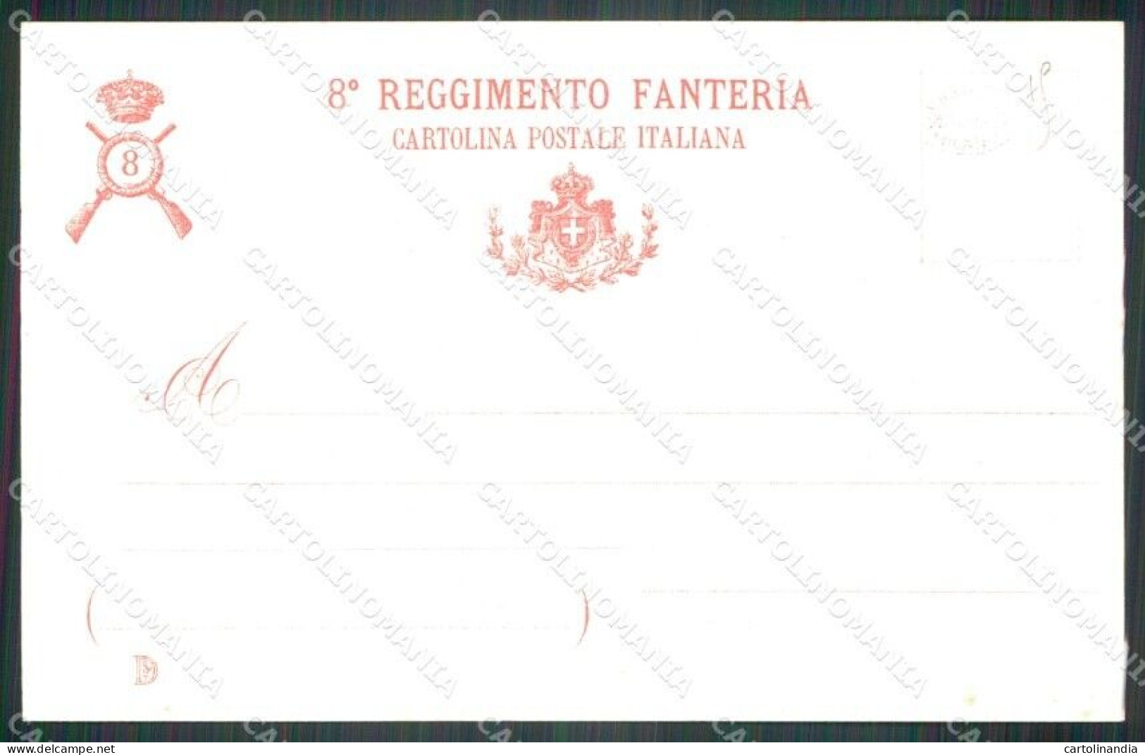 Militari Reggimentali VIII° Reggimento Fanteria Goito Cartolina XF4310 - Régiments