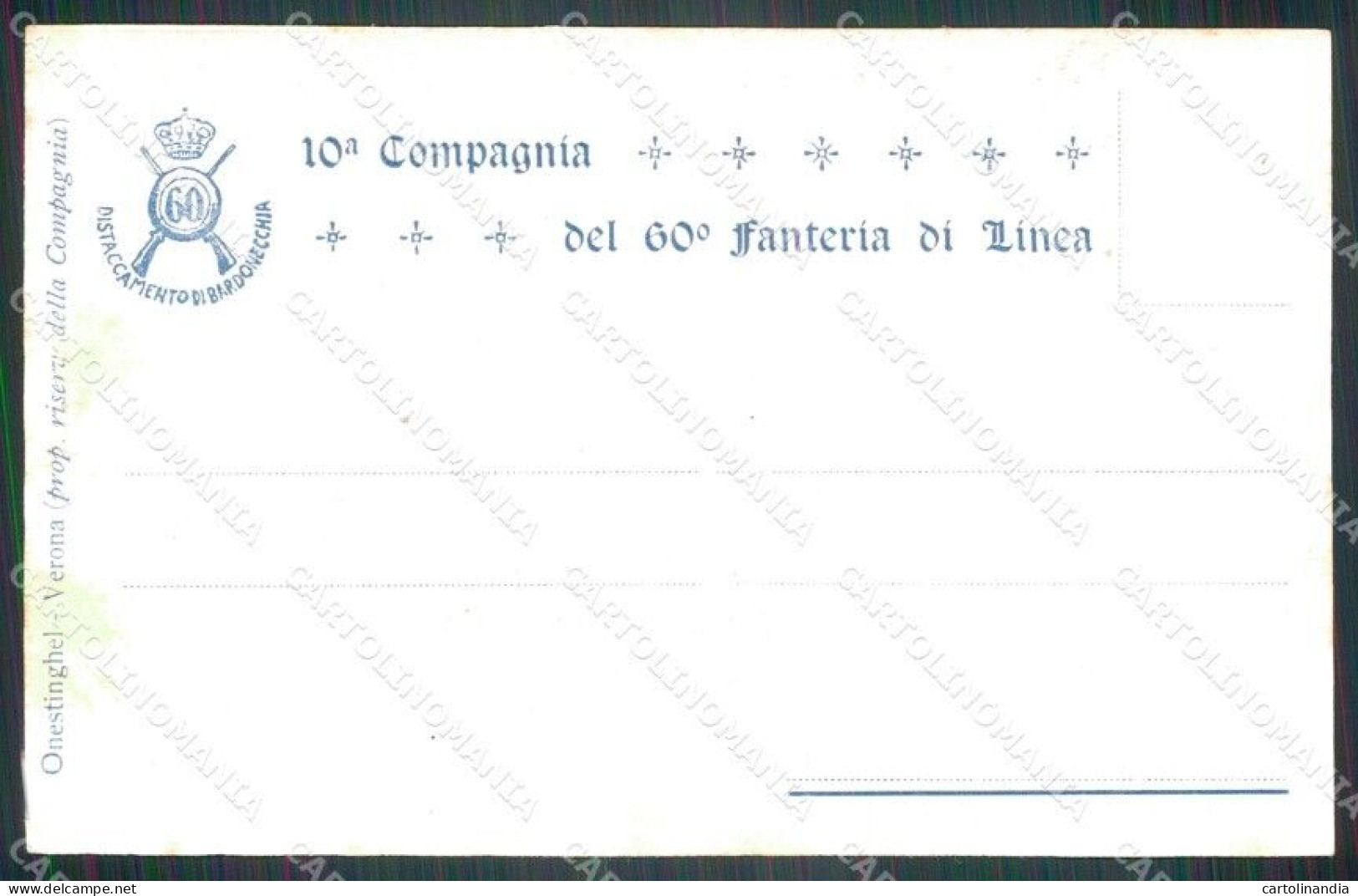 Militari 60º Reggimento Fanteria Colle Foens Serie 408/500 Cartolina XF5179 - Regimientos