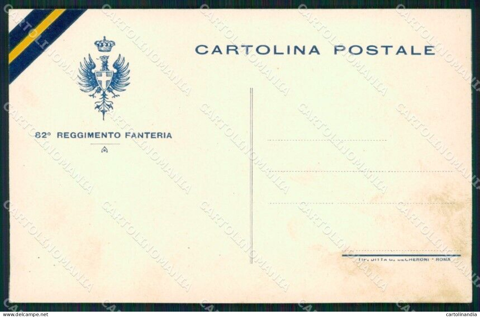 Militari Reggimentali 82º Reggimento Fanteria Torino Cartolina XF5542 - Régiments