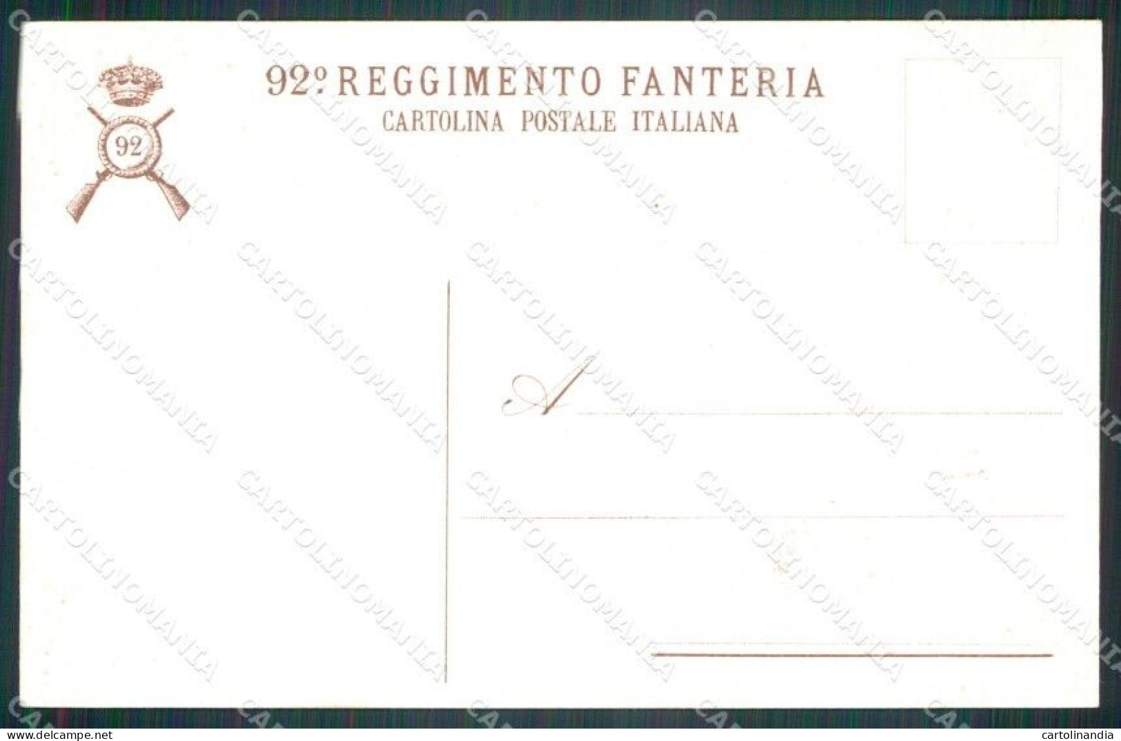 Militari Reggimentali 92º Reggimento Fanteria Cartolina XF5665 - Regimientos