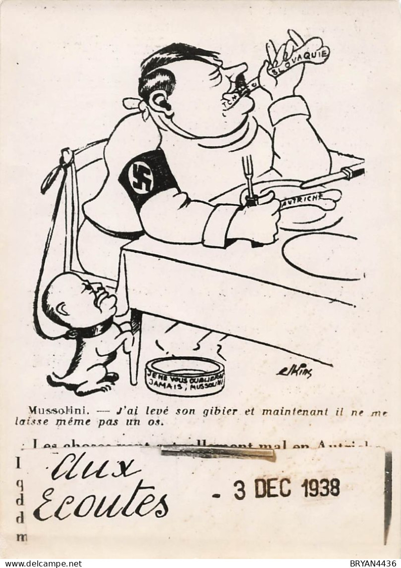 SATIRIQUE ANTI-FASCISTE - ARCHIVE PRESS D'EPOQUE - ANTI HITLER - PHOTGRAPHIE - 13x18 Cm - Datée Dans Cliché 20 MAI 1936 - Oorlog 1939-45