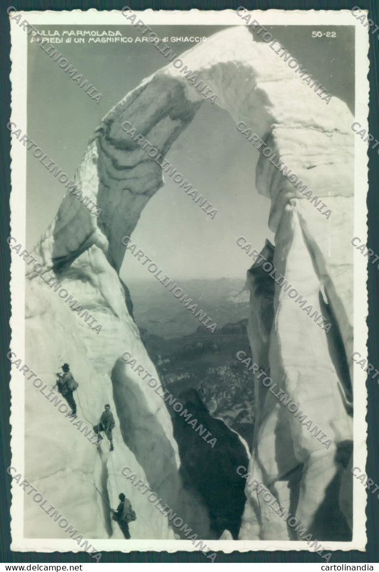 Trento Marmolada Ghiacciaio Di Arco Di Ghiaccio Alpinismo Foto Cartolina ZC5435 - Trento