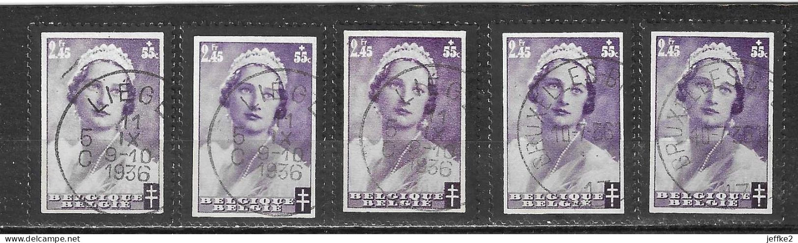 418 (x5)  Deuil Reine Astrid - LA Bonne Valeur - Oblit. - LOOK!!!! - Used Stamps