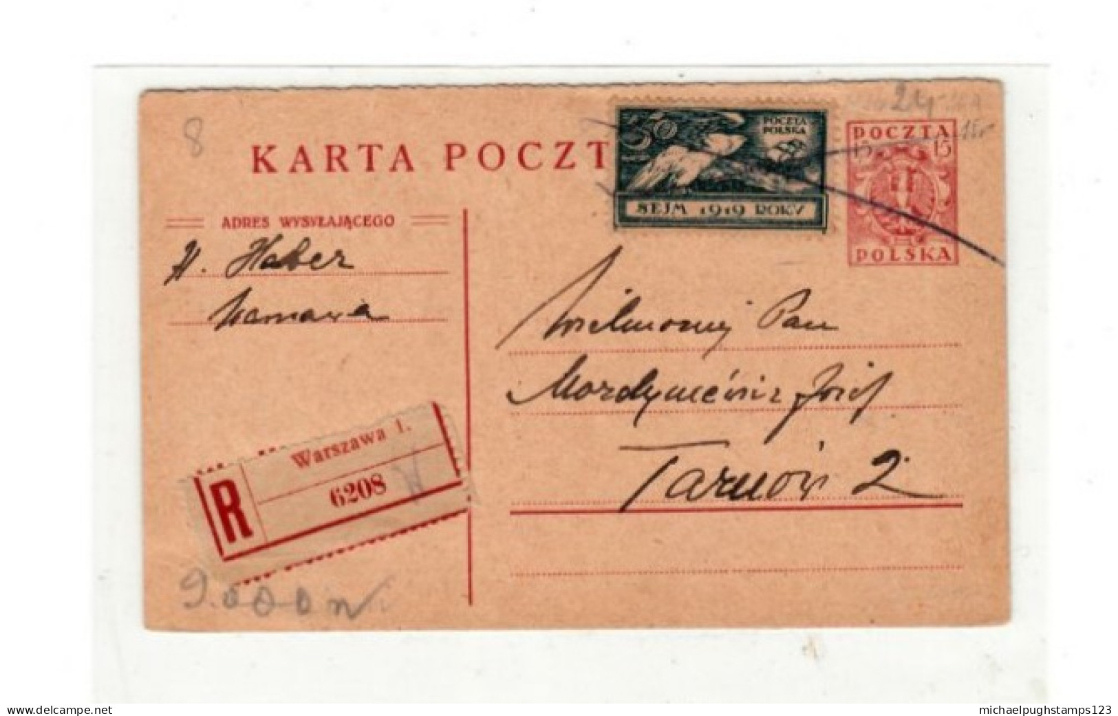 Poland / Stationery / Registered Postcards - Other & Unclassified