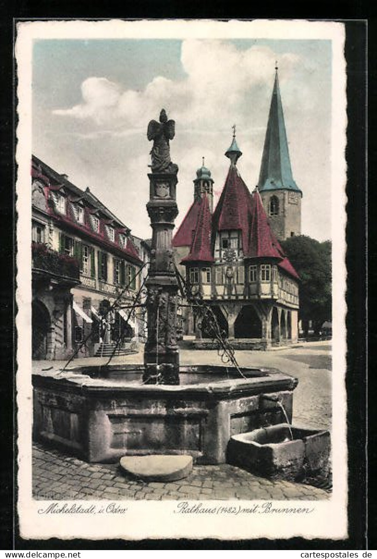 AK Michelstadt I. Odw., Brunnen Vor Dem Rathaus  - Michelstadt