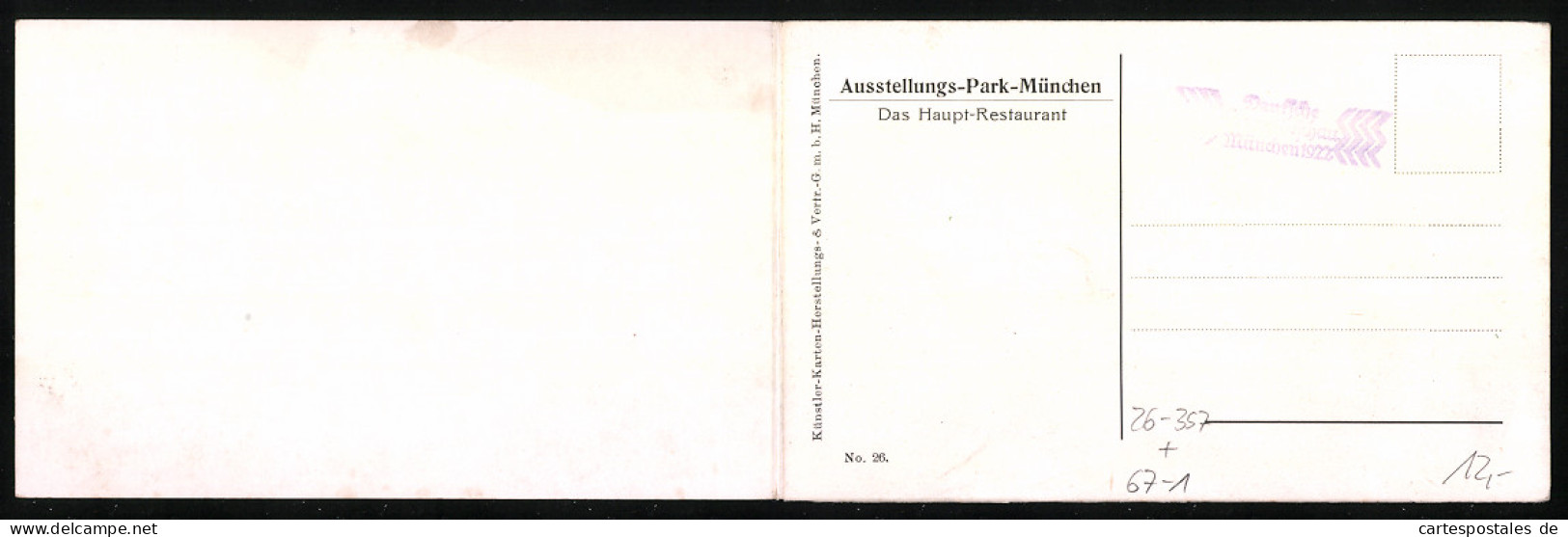 Klapp-Künstler-AK Claus Bergen: München, Ausstellung 1908, Abendstimmung Am Haupt-Restaurant  - Exhibitions
