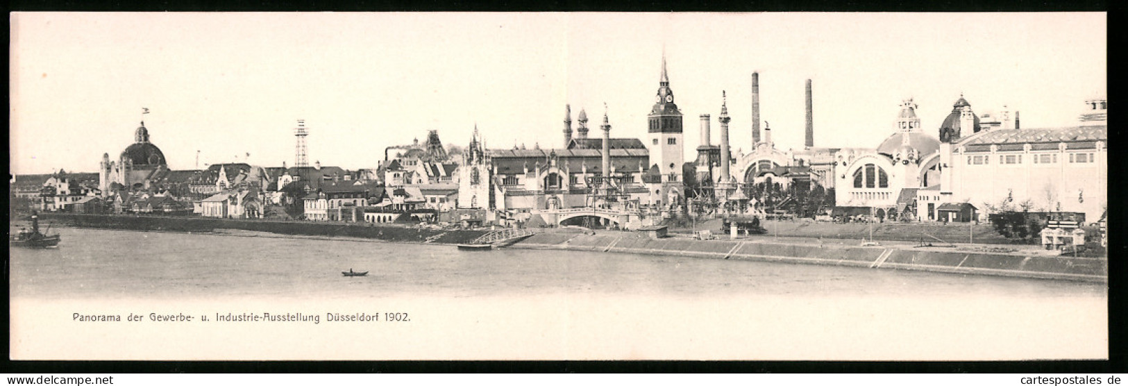 Klapp-AK Düsseldorf, Industrie- Und Gewerbe-Ausstellung 1902, Panorama  - Exhibitions