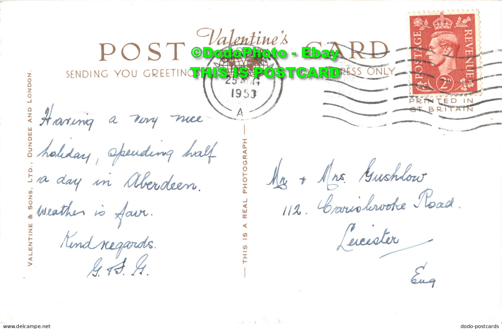 R410790 Loch Lurgainn. A. G. 54. Valentines. RP. 1953 - Monde