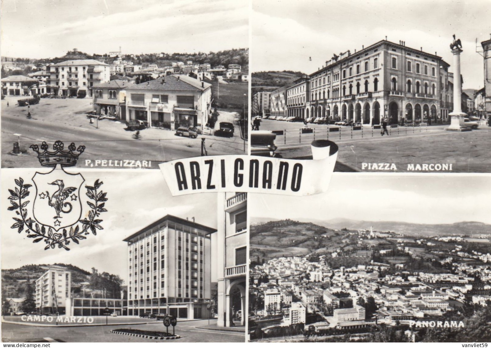 ARZIGNANO-VICENZA- MULTIVEDUTE- CARTOLINA VERA FOTOGRAFIA-NON VIAGGIATA-1955-1960 - Vicenza