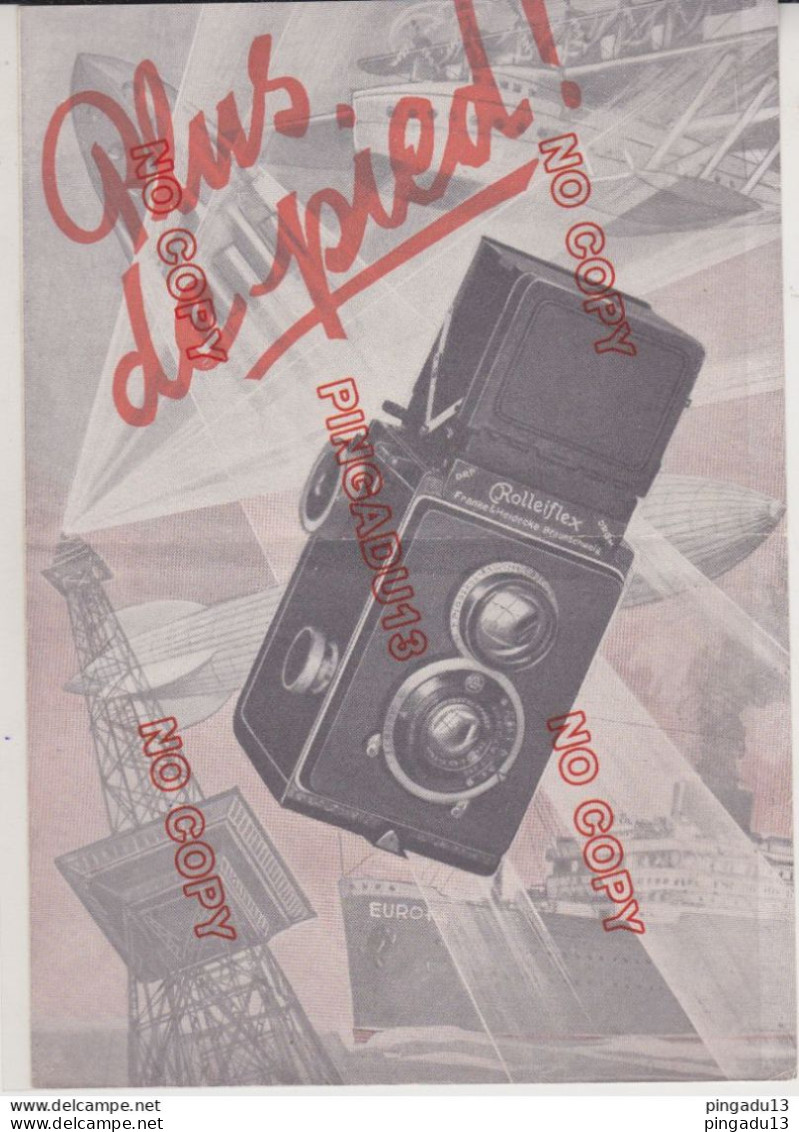 Fixe Publicité Années 30 Appareil Photographique Rolleiflex - Fototoestellen