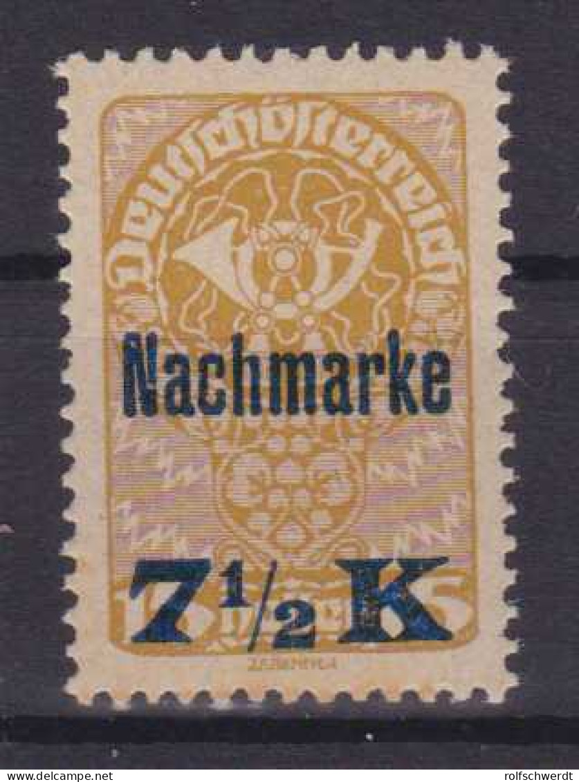 Adler 15 H. Mir Aufdruck "Nachmarkke 7½ K", ** - Impuestos