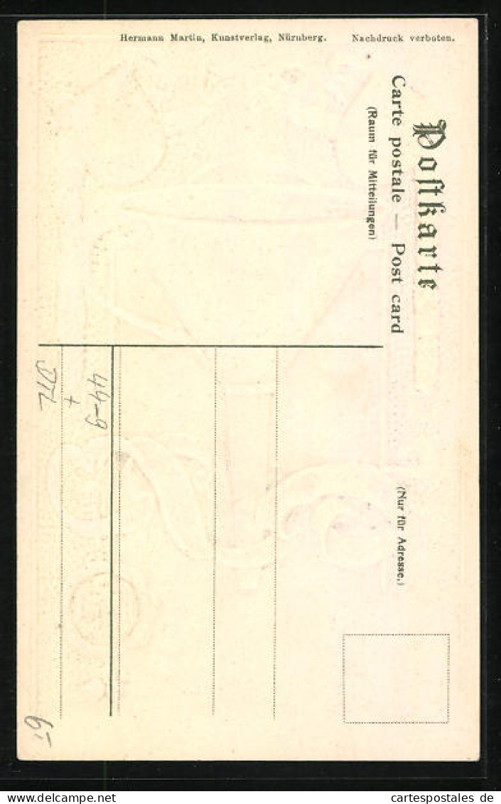 Präge-AK Nürnberg, Nürnberger Trichter, Wappen  - Used Stamps