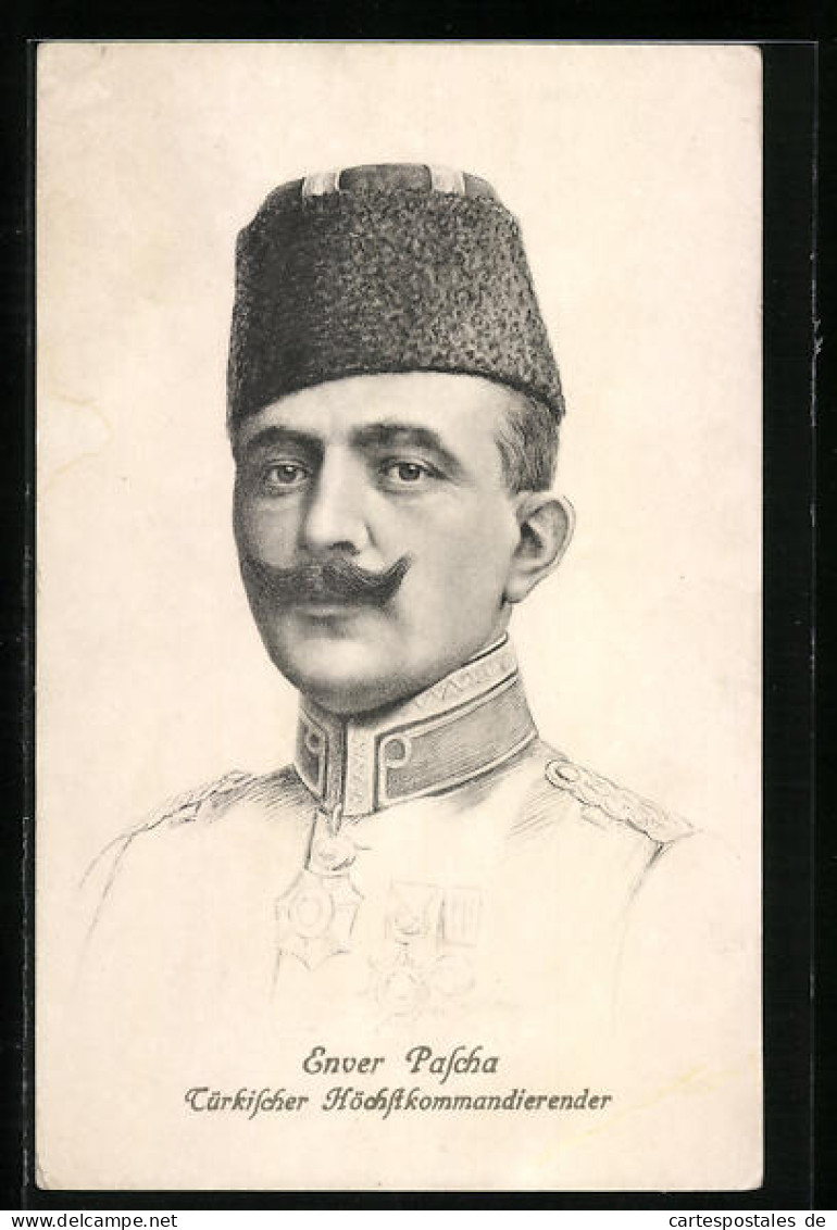 AK Enver Pascha, Türkischer Höchstkommandierender, Portrait In Uniform  - Royal Families