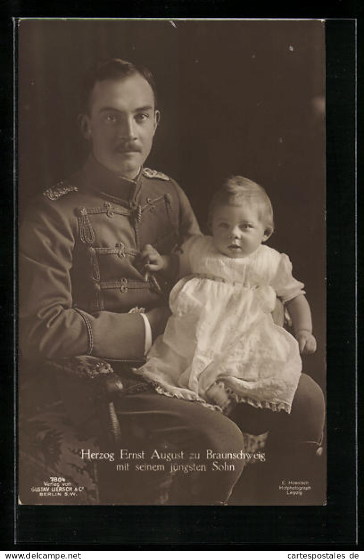 AK Ernst August Herzog Von Braunschweig Mit Seinem Jüngsten Sohn  - Royal Families