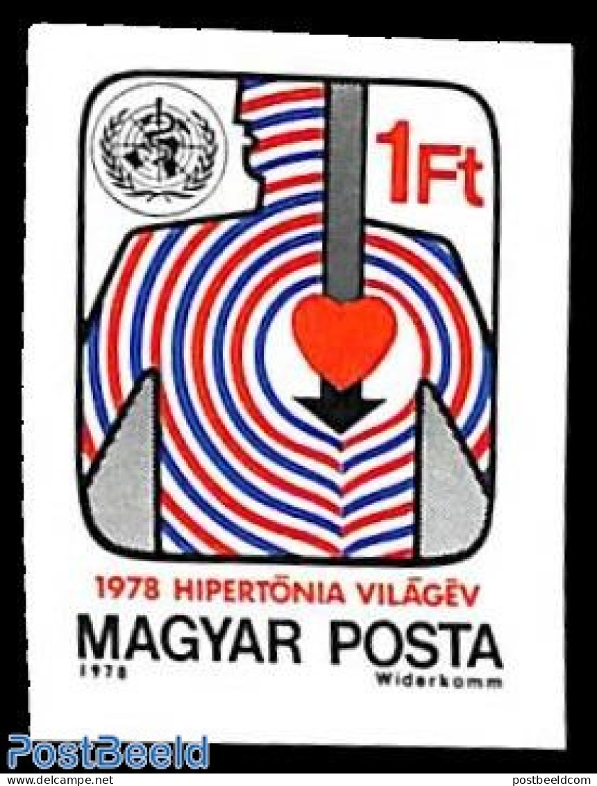 Hungary 1978 Blood Pressure 1v Imperforated, Mint NH, Health - Health - Unused Stamps