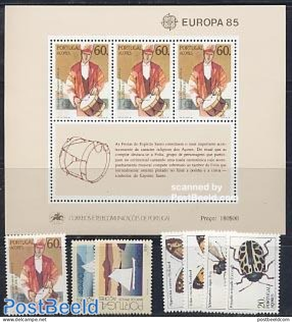 Azores 1985 Yearset 1985 (7v+1s/s), Mint NH, Various - Yearsets (by Country) - Ohne Zuordnung