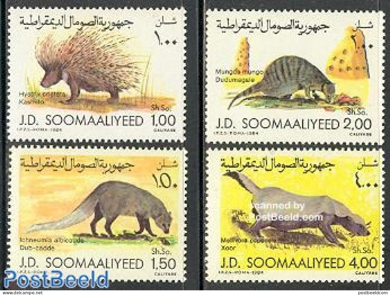 Somalia 1984 Mammals 4v, Mint NH, Nature - Animals (others & Mixed) - Somalië (1960-...)