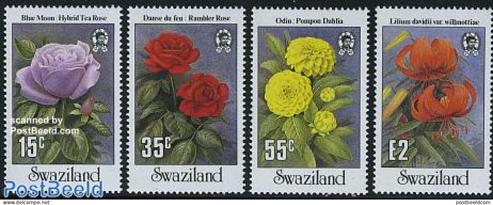 Eswatini/Swaziland 1987 Garden Flowers 4v, Mint NH, Nature - Flowers & Plants - Roses - Swaziland (1968-...)