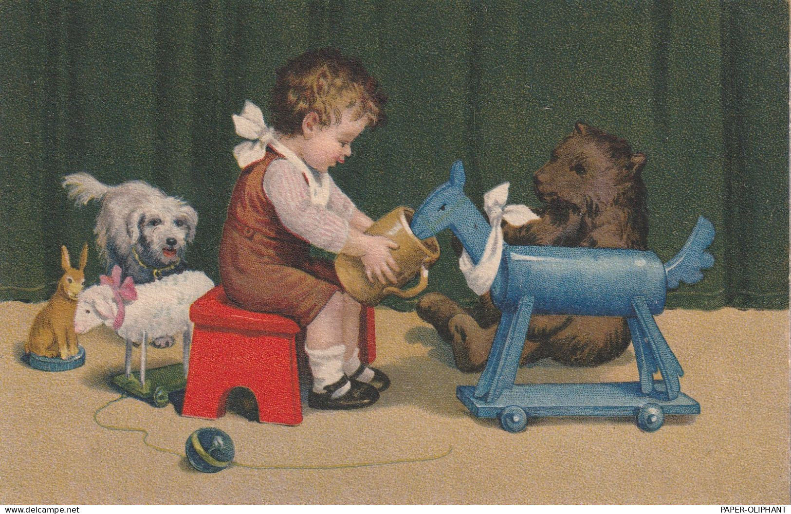KINDER - Junge Mit Spielzeugtieren, Meissner & Buch #Serie 2011 - Kinder-Zeichnungen
