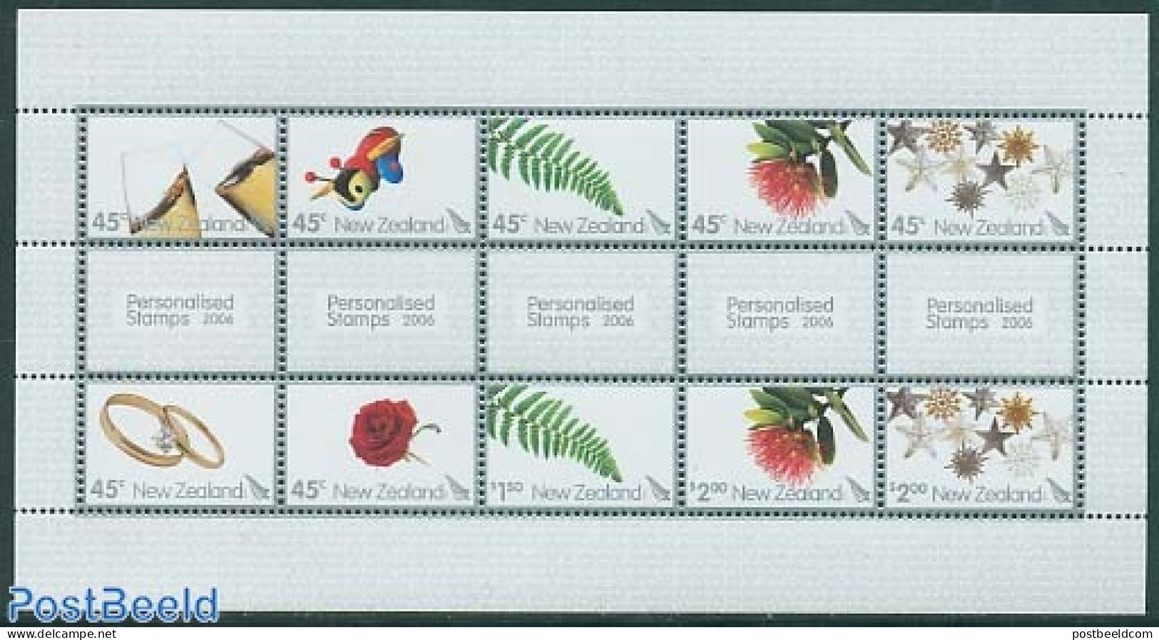 New Zealand 2006 Personalised Stamps 10v M/s, Mint NH, Nature - Various - Flowers & Plants - Wine & Winery - Greetings.. - Neufs