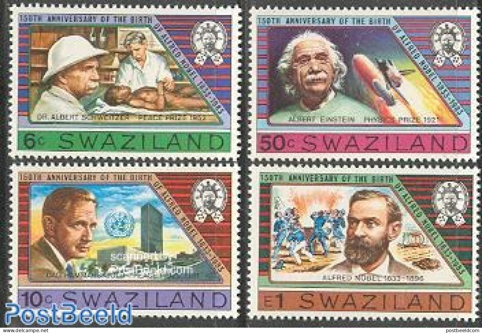 Eswatini/Swaziland 1983 Alfred Nobel 4v, Mint NH, History - Science - Nobel Prize Winners - United Nations - Chemistry.. - Premio Nobel