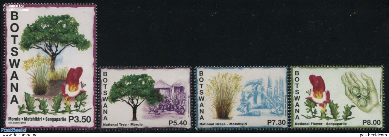 Botswana 2014 National Flora Symbols 4v, Mint NH, Nature - Flowers & Plants - Trees & Forests - Rotary, Lions Club