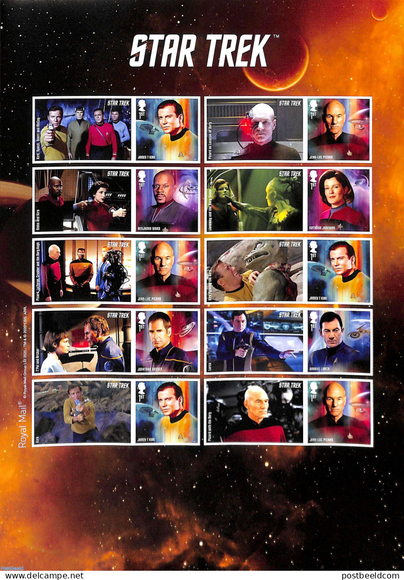 Great Britain 2020 Star Trek Sheet S-a, Mint NH, Performance Art - Film - Movie Stars - Art - Science Fiction - Nuevos