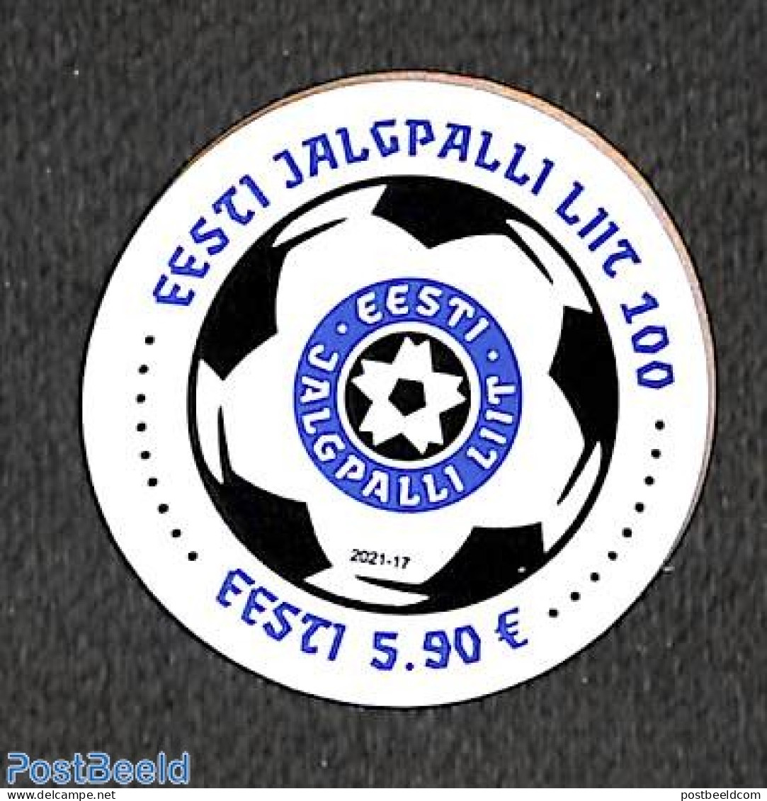 Estonia 2021 Football Federation 1v, Mint NH, Sport - Various - Football - Other Material Than Paper - Round-shaped St.. - Oddities On Stamps