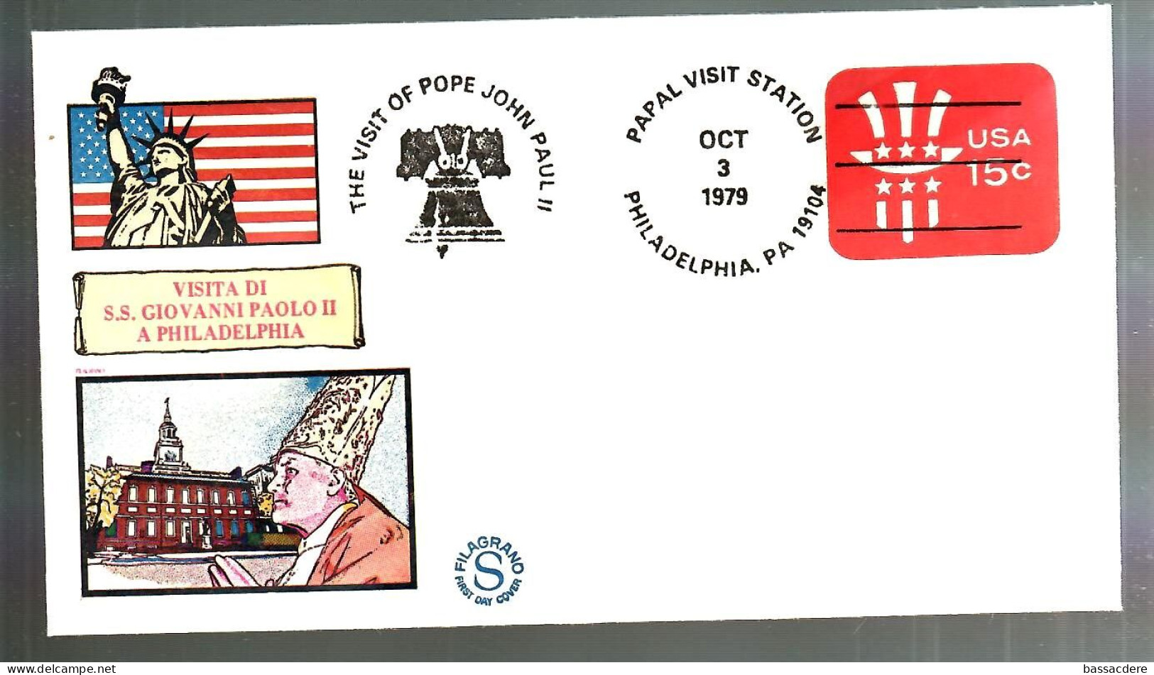 79636 -   8  enveloppes voyage du Pape JEAN PAUL II