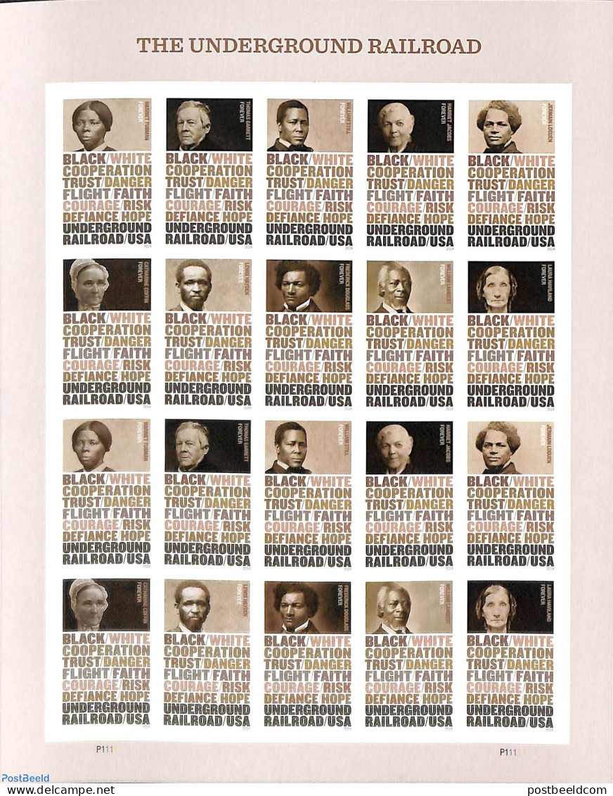 United States Of America 2024 Underground Railroad M/s (with 2 Sets), Mint NH - Ungebraucht